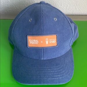 NWOT Blue Corduroy Global Poker X Cup Cap Snapback